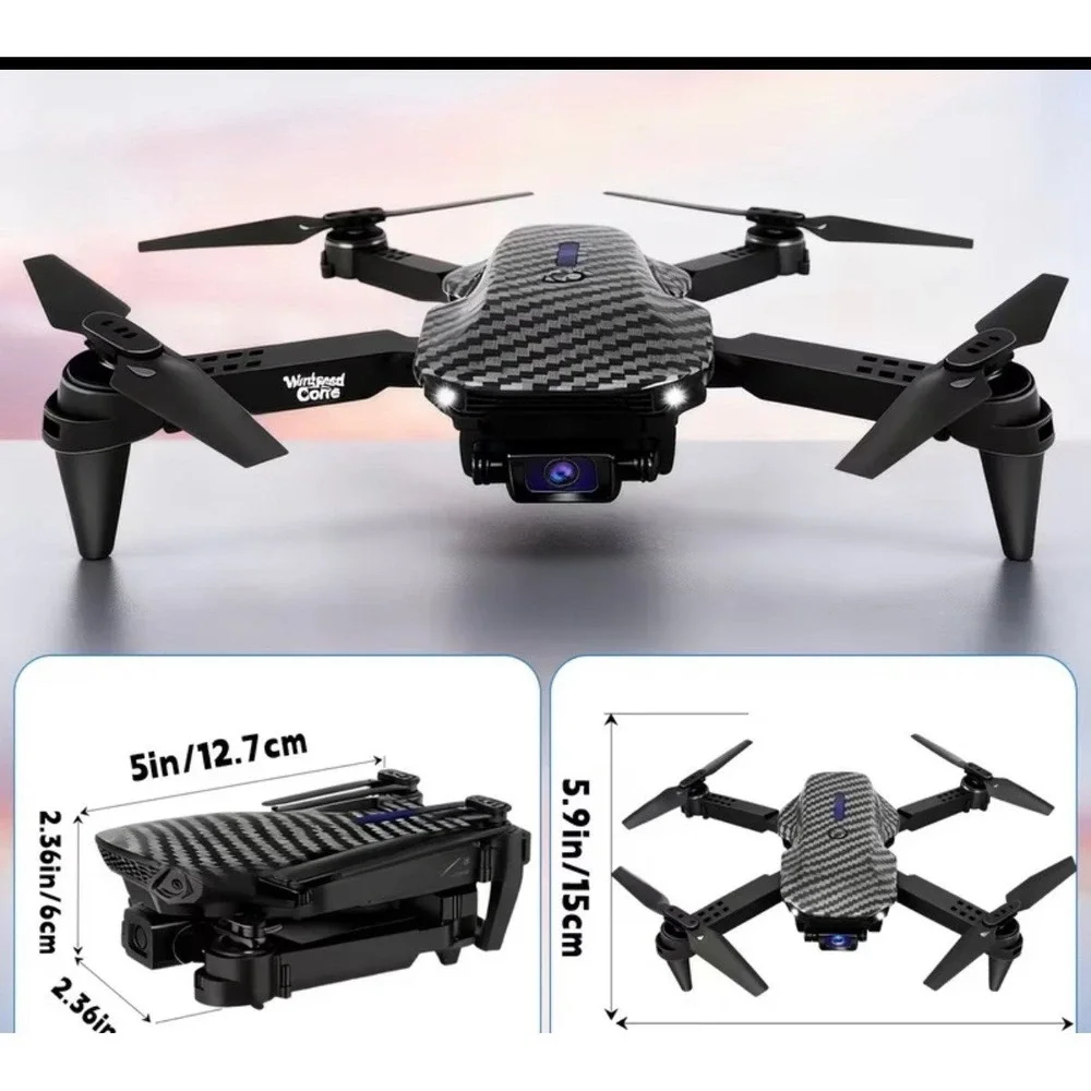 New Upgraded Carbon Fiber Drone – Dual Camera & 4 Batteries